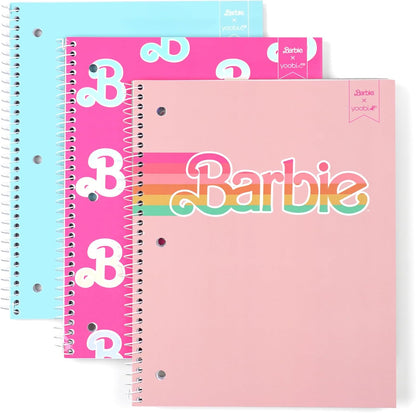 Yoobi College Ruled 8 x 10.5” Spiral Notebook Set – 3-Pack of 1 Subject Notebooks, Pink, Purple & Black Celestial Patterns – 150 Perforated 3-Hole Punched Sheets