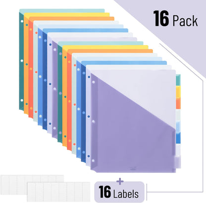 Mr. Pen- Binder Dividers with Pockets and Tabs, 1 Set, 8 Tabs/Set, Colorful, 3 Ring Binder Dividers with Tabs and Pockets on Both Sides