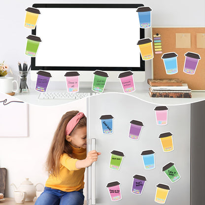 Xqumoi 30 Pack Teacher Sticky Notes - Funny Coffee Cup Self Sticky Notepads Writing Memo Pads for Teacher Appreciation Back to School Office Supplies Coffee Lover Gift Party Favors Goodies Bag Fillers