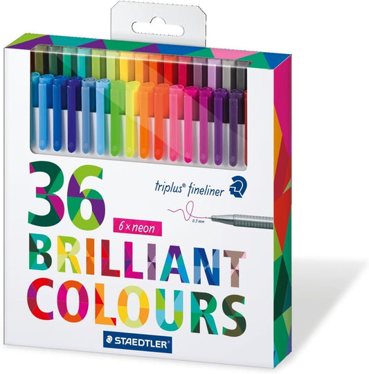 STAEDTLER triplus Fineliner Felt-Tip Pen Set: 60pcs – 0.3mm Assorted Colors - Water-Base Ink - Ergonomic Triangular Shape - Coloring, Writing, Journaling & Drawing - For Classroom, Home or Office