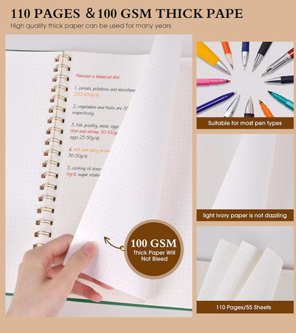 Spiral Notebook Journal 8.5” x 11”, A4 Large Pink Notebooks for Women Men, College Ruled Lined Journal, 100 GSM Paper, Plastic Hardcover Spiral Bound Journals for Work School Note Taking Business