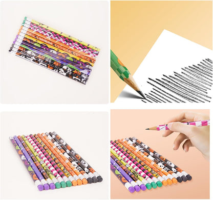 48 pcs Flowers Pencils with Eraser Wood Pencils Bulk for Writing and Drawing (Flowers, 48)