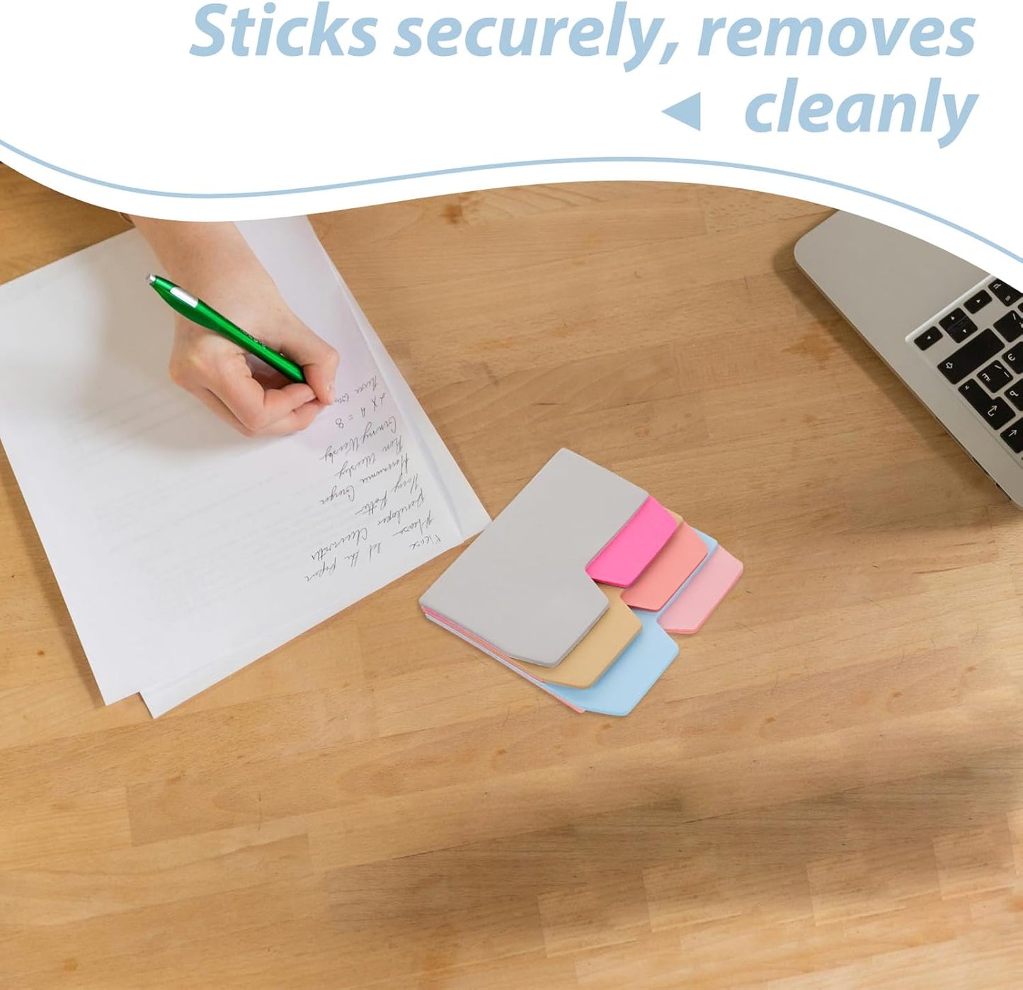 NUOBESTY 1 Pack of 90pcs 6-color Index Sticky Notes Adhesive Note Papers for School Office Home Take Noting and Mark Pages