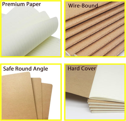 zmybcpack 12 Pack 8.5x11 inch Large Lined Notebook Journals Bulk, 32 sheets / 64 Pages, Sketchbook Composition Notebook Journals Subject Notebooks Planner for College Students Office