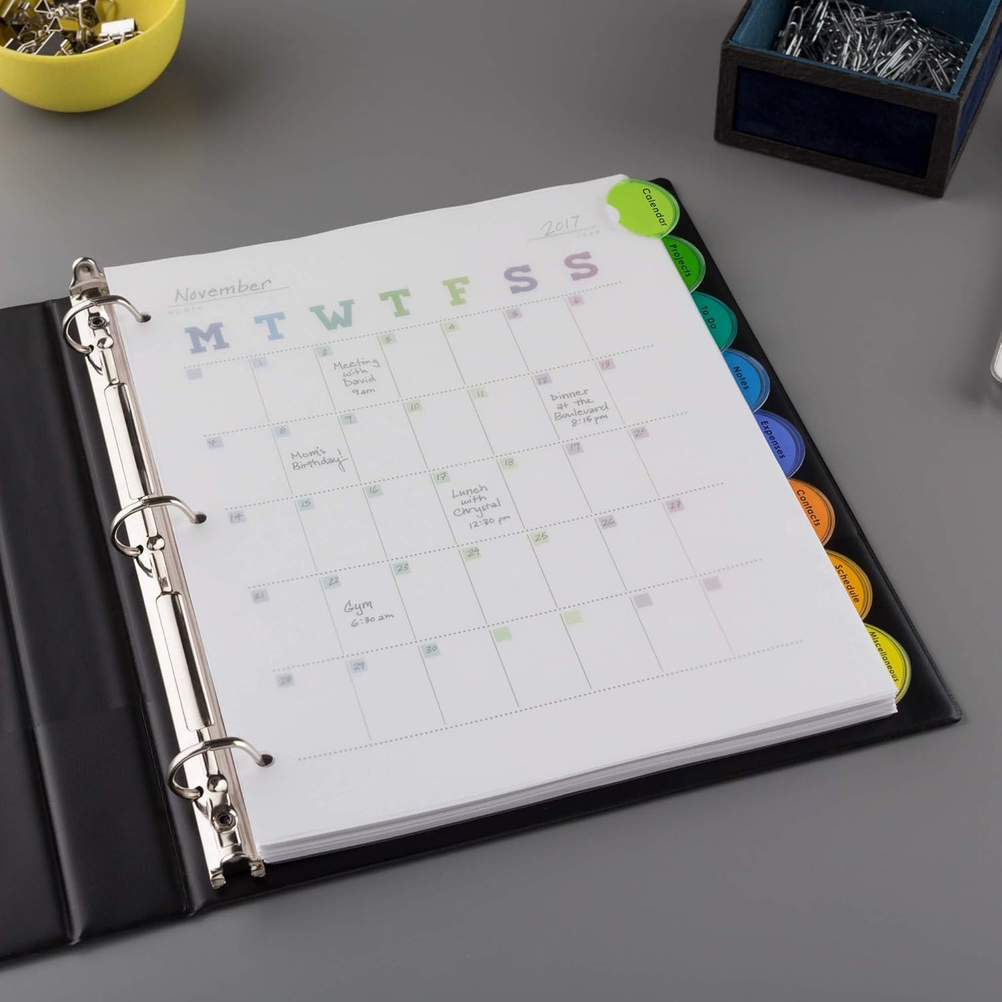 Avery Insertable Style Edge Plastic Dividers for 3 Ring Binders, 8-Tab Set, Multicolor, 1 Set (11201)