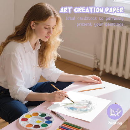40 Sheets Cream Cardstock Paper 8.5 x 11, Ivory Cardstock Printer Paper 8.5x11, Off White Card Stock Paper 8.5 x 11, 200 GSM Construction Paper for DIY Cards, Greeting Cards, Wedding Invitations