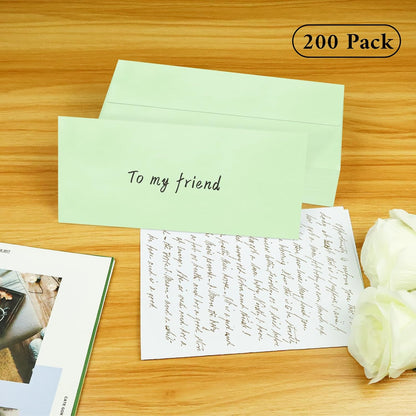 50 Pack #10 Business Envelopes, Sage Green Standard Envelopes Self Seal, Letter Size Mailing Envelopes for Checks Letters Invoices Statements Birthday Graduation Wedding, 4 1/8 x 9 1/2 Inch
