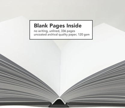 CovoBook™ Blank Hardcover | Premium Sketchbook Journal Guest Book | Photo Prop Home Decor (Black, Size 9)