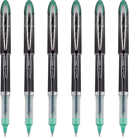 uniball Vision Elite Rollerball Pen, Micro Point (0.5mm), Blue Ink, 6 Pens