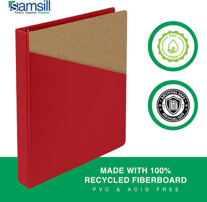 Samsill 1.5 Inch 3 Ring Binders, Economy Round Ring, Clear View Cover, 325 Sheet Capacity - for School, Home, Office - White, 4 Pack