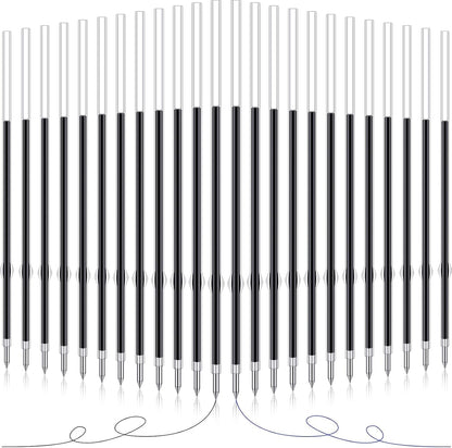 Outus 30 Pieces 0.7 mm Retractable Pen Refills Replacement Ballpoint Pen Refills Black and Blue Ink Pen Refills for Retractable Pen Office School Supplies, 107 mm in Length