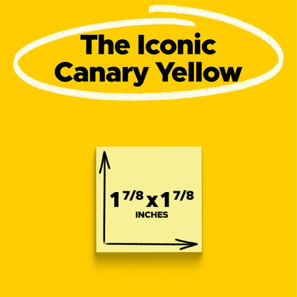 Post-it Super Sticky Notes, 2 in x 2 in, 10 Pads, 2X Sticking Power, Canary Yellow, Recyclable (622-10SSCY)