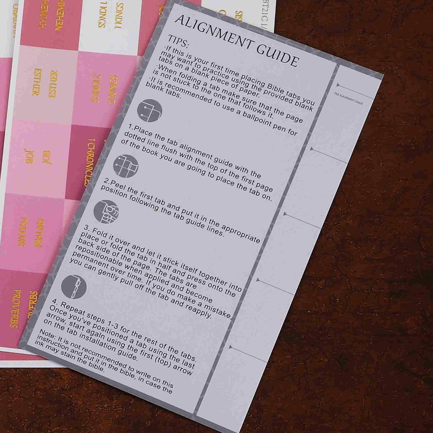 Thinkor- Repositionable Bible Tabs, 66 Pink Theme Laminated Tabs for Women, Thinkor for Study Bible