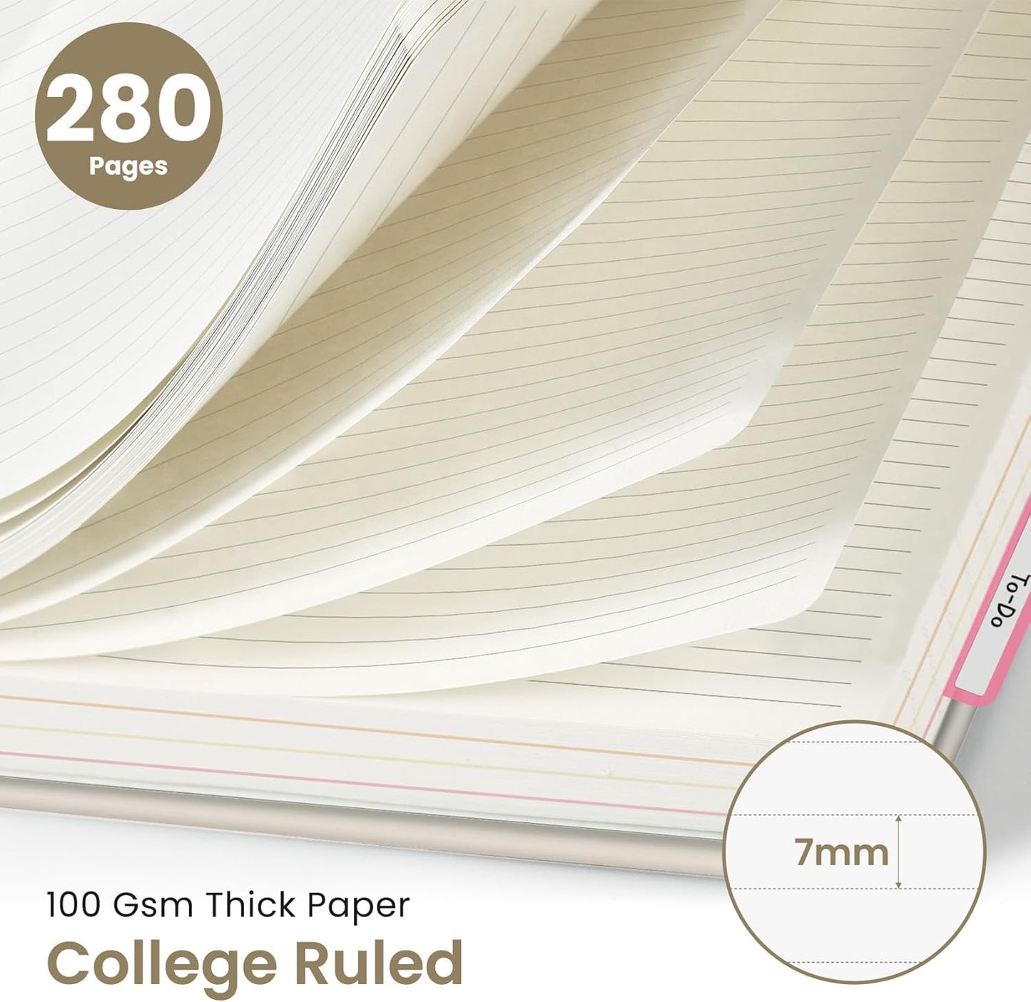 Hardcover Spiral Journal Notebooks for Work With Removable Dividers & Tabs, 8.5"x11" 5 Subject Notebook for Note Taking & Organizer, A4 College Ruled Lined Journal for Women & Writing, Aquamarine, 280 Pages