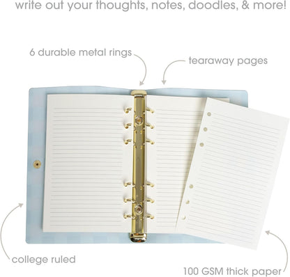 Pearhead Blue Matchbook Hardcover Journal, 6x8 College-Ruled Lined Notebook, 200 Pages, Trendy Writing Journal for Work, School & Everyday Notes