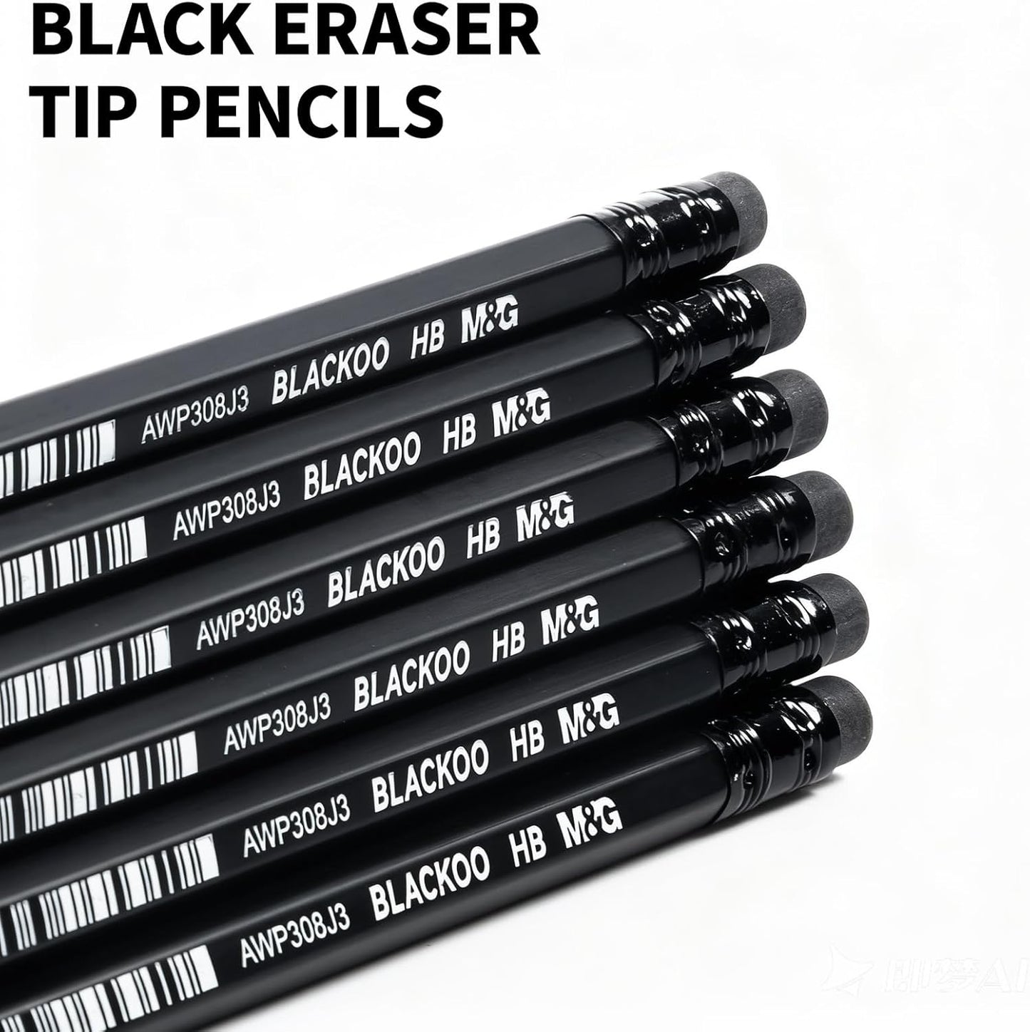 M&G Wood-Cased 2B Pencils, 24 Pack Pre-Sharpened Pencils with Top Erasers, Bulk Black Pencils for School Teacher Supplies, Writing, Drawing and Sketching