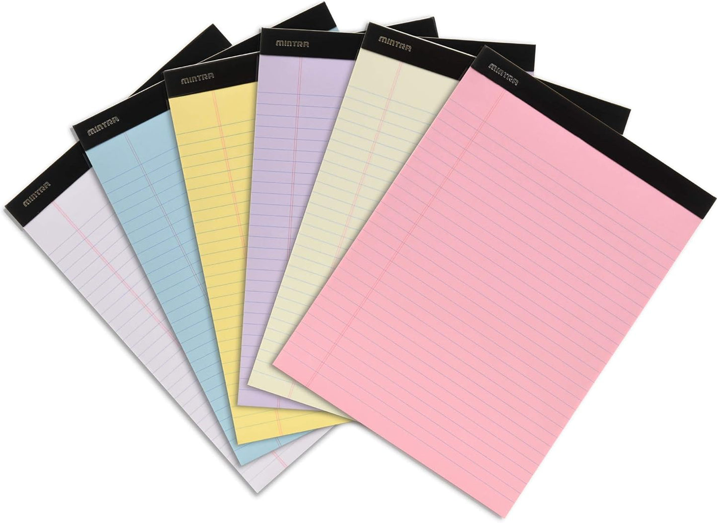 Mintra Office White Legal Pads – Ruled Notepads and Micro-Perforated Sheets, Ideal for Writing, Note-Taking & Creativity, Office, or Professional Use, Basic Pad 6 pack, 8.5"x11" (Narrow Ruled)