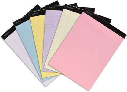 Mintra Office White Legal Pads – Ruled Notepads and Micro-Perforated Sheets, Ideal for Writing, Note-Taking & Creativity, Office, or Professional Use, Basic Pad 6 pack, 8.5"x11" (Narrow Ruled)