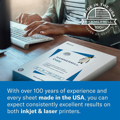 Hammermill Printer Paper, Premium Laser Print 32 lb, 8.5 x 11-98 Bright, Made in The USA, 104646R - 1 Ream (500 Sheets)