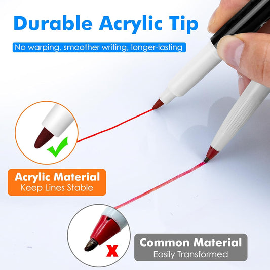 maxtek Magnetic Dry Erase Markers Ultra Fine Tip, 0.7mm Extra Fine Point Thin Dry Erase Markers with Eraser for Planning Whiteboard, Calendar Boards, 6 Colors, Low Odor