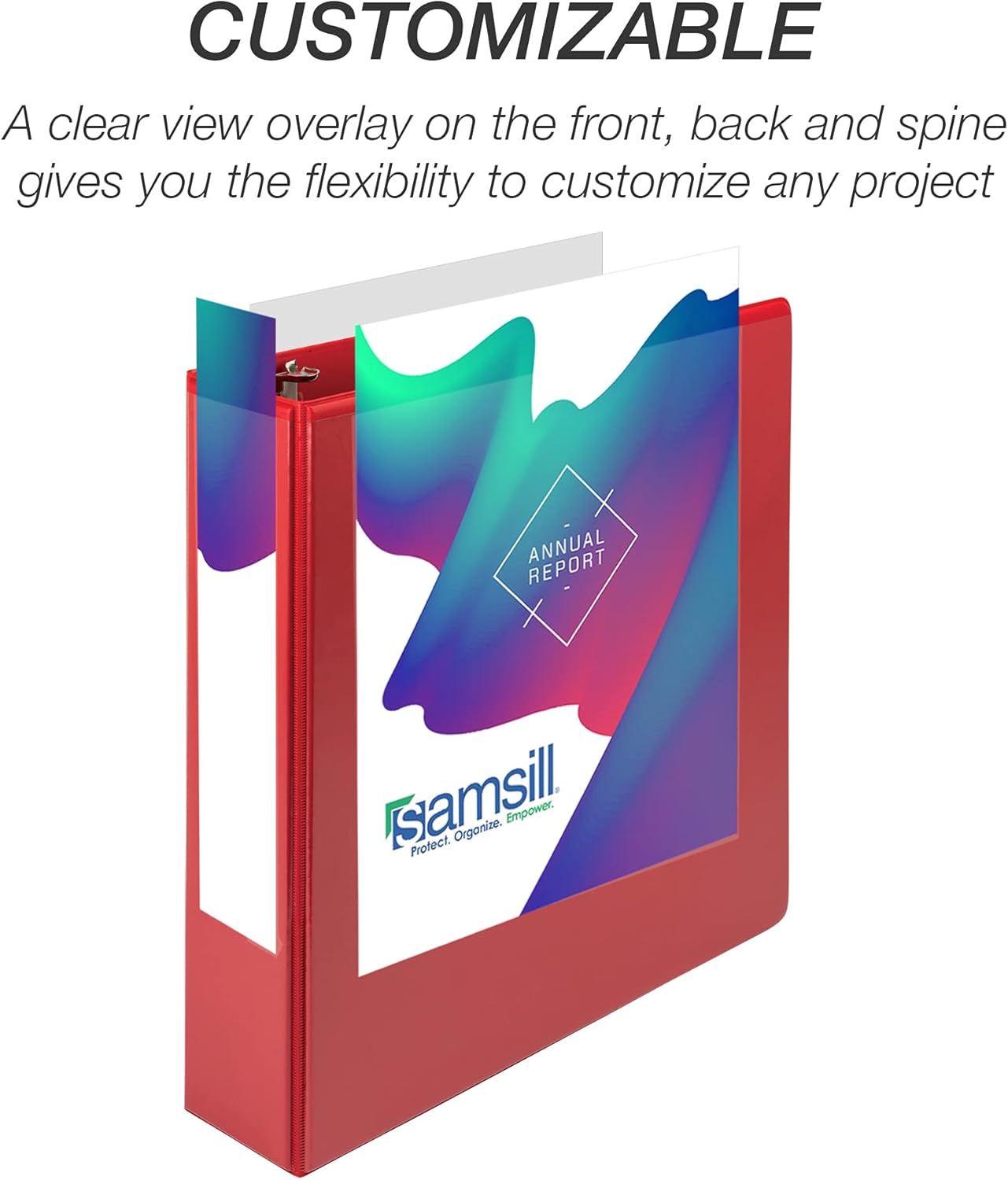 Samsill Durable 4 inch 3 Ring Binder, D Ring Binder, 100% Recycled Chipboard, Black, 2 Pack