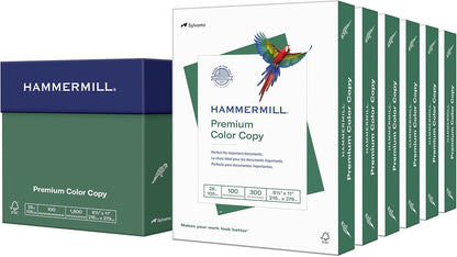 Hammermill Printer Paper, Premium Color 28 lb Copy Paper, 8.5 x 11-5 Ream (2,500 Sheets) - 100 Bright, Made in the USA, 102450C, White
