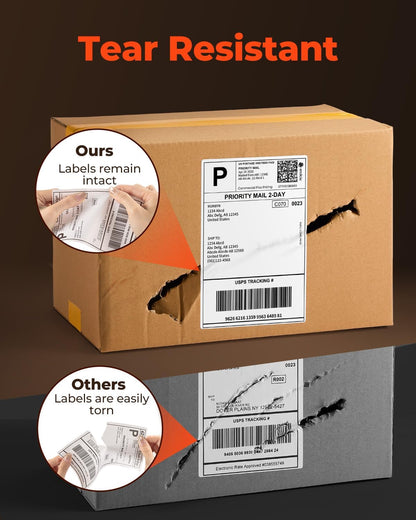 MUNBYN Thermal Direct Shipping Label (Pack of 500 4x6 Per Fanfold Labels) - Commercial Grade