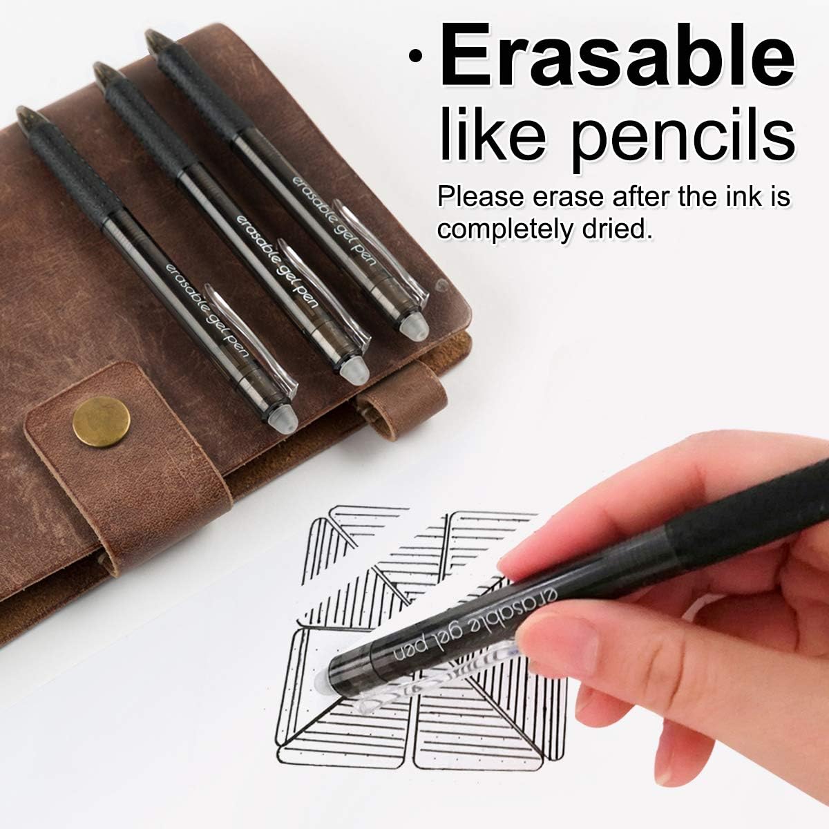 Vanstek 15 Colors Retractable Erasable Gel Pens Clicker, Fine Point(0.7), Make Mistakes Disappear, Premium Comfort Grip for Drawing Writing Planner and School Supplies