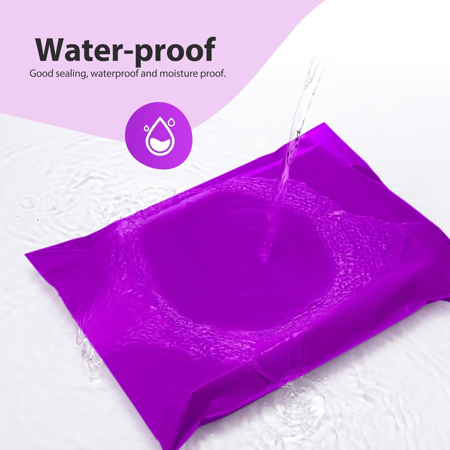 Fuxury Poly Mailers 10x13 Inch 50 Pcs, Waterproof Shipping Bags for Clothing, Strong Adhesive Shipping Envelopes for Small Business Suppliers, Self Seal Mailers Poly Bags Mailing Envelopes Purple