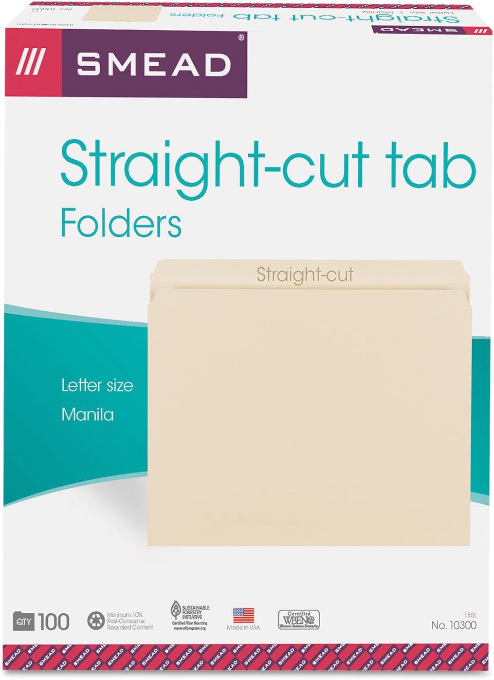 Smead File Folder, 1/3-Cut Tab, Assorted Positions, Letter Size, Manila, 24 per Pack (11928)