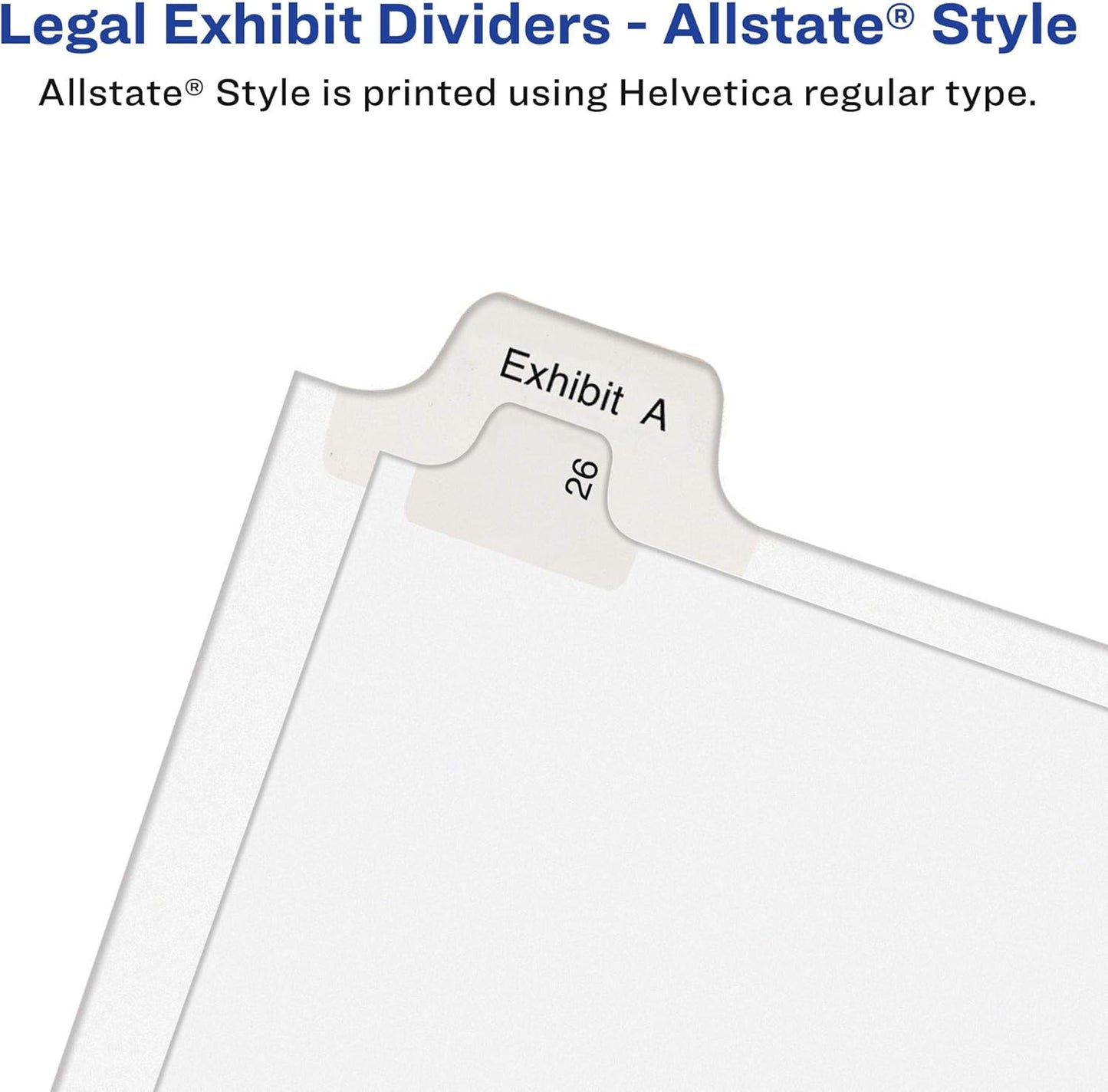 Avery 26-50 Legal Exhibit Dividers for 3 Ring Binders, 25-Tab Set, Allstate Style, 1 Binder Divider Set (01702)