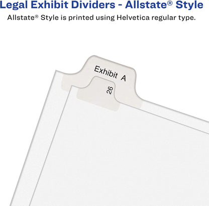 Avery A-Z Legal Exhibit Dividers for 3 Ring Binders, 25-Tab Set, Allstate Style, 1 Binder Divider Set (01700)