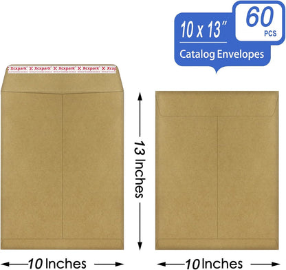 Xxcxpark 250 PCS 6x9 inches Security Catalog Envelopes Printable Self Seal Envelopes, Anti Tear brown Kraft Envelopes for Invitation Cards, Pictures, Photos, Documents