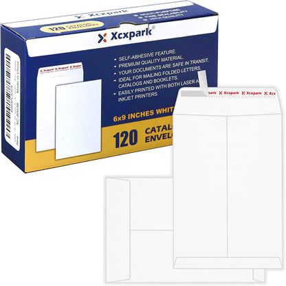 Xxcxpark 250 PCS 6x9 inches Security Catalog Envelopes Printable Self Seal Envelopes, Anti Tear brown Kraft Envelopes for Invitation Cards, Pictures, Photos, Documents