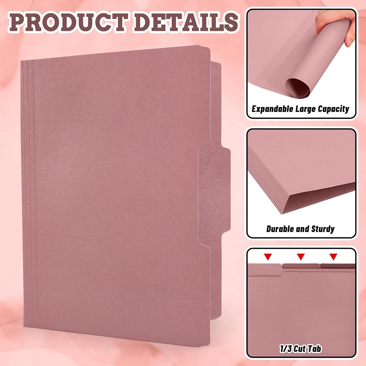 Whaline 24 Pack Dusty Blue File Folders Letter Size 6 Colors Gradient Blue File Pockets with 1/3 Cut Tab for Home Office Classroom Supplies, 8.9 x 11.6 Inch