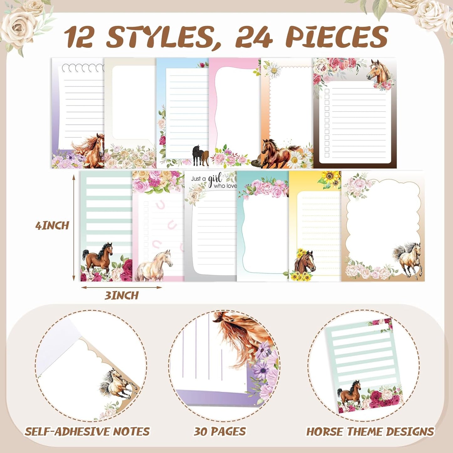 Gilprop 24 Pack Cat Sticky Notes Gift 3x4 Inch Cute Self Stick Notepads Adhesive Cartoon Cat Memo Pad Fun Kawaii Animal Sticky Notes for Teacher Women Valentines Office Home Christmas Pet Lover Gift