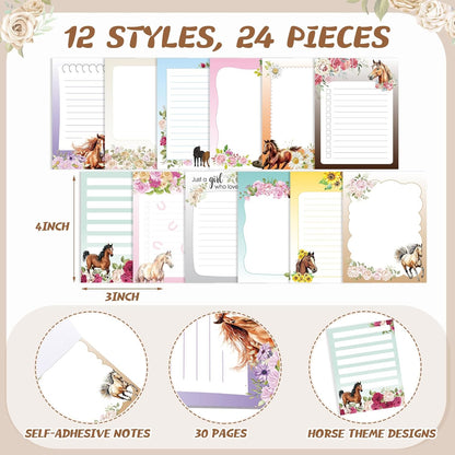 Gilprop 24 Pack Cat Sticky Notes Gift 3x4 Inch Cute Self Stick Notepads Adhesive Cartoon Cat Memo Pad Fun Kawaii Animal Sticky Notes for Teacher Women Valentines Office Home Christmas Pet Lover Gift