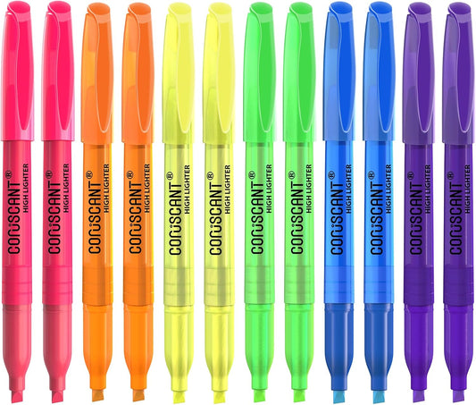 coruscant Assorted Colors Highlighters Set, 20 Pack, Chisel Tip Cute Bible Highlighters and Candy Color, No Bleed Dry Quickly, for Journal Bible Study, Good for thin paper School Office Supplies