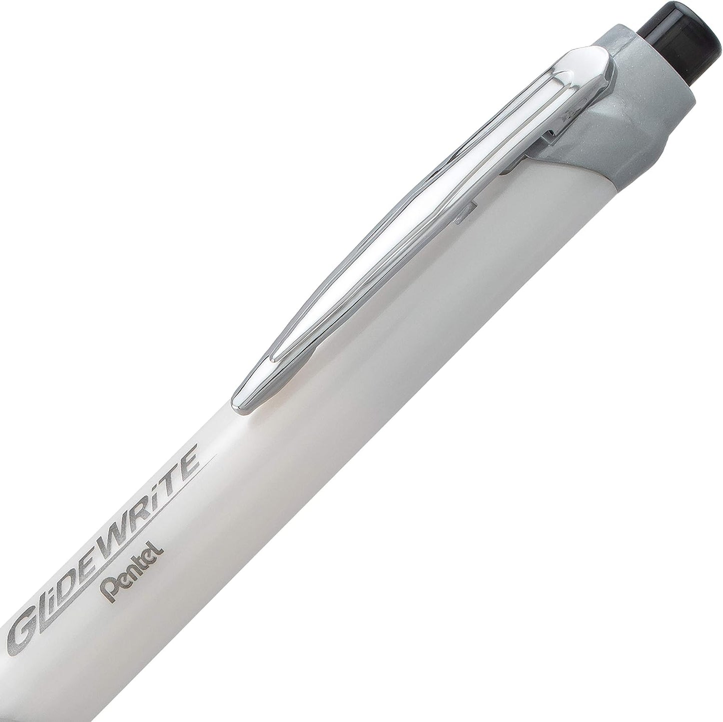 Pentel Glidewrite Signature Ballpoint Pen, (1.0mm) Medium, White Barrel, Blue Ink, Pack of 3 (BX930WBP3C)