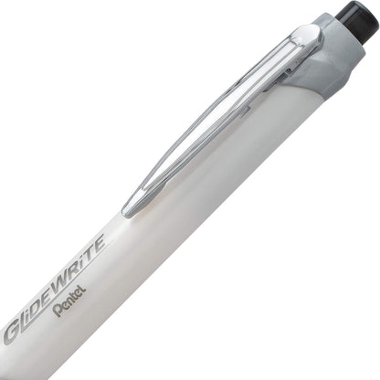 Pentel Glidewrite Signature Ballpoint Pen, (1.0mm) Medium, White Barrel, Blue Ink, Pack of 3 (BX930WBP3C)