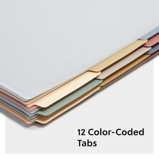 Smead Poly Project Organizer, 6 Tabs, 12 Pockets, Letter Size, Pastel (89208) (Pack of 1)