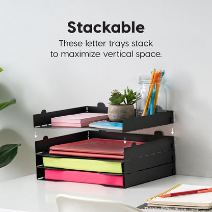 IRIS USA Magazine Holder, Compact File Storage Mini File Organizer for Desk and Home Office, Personal File Organizer for Papers and Magazines, Space-Saving Storage Set 6 Pack, Black