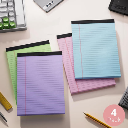 Legal Pads 8.5 x 14 Note Pads, 6 Pack Writing Pads Wide Ruled Notepads, Micro Perforated Notepad, Double-Side Printed Lined Paper Pads 30 Sheets per Notepad, White Legal Pads for Home, Office, School