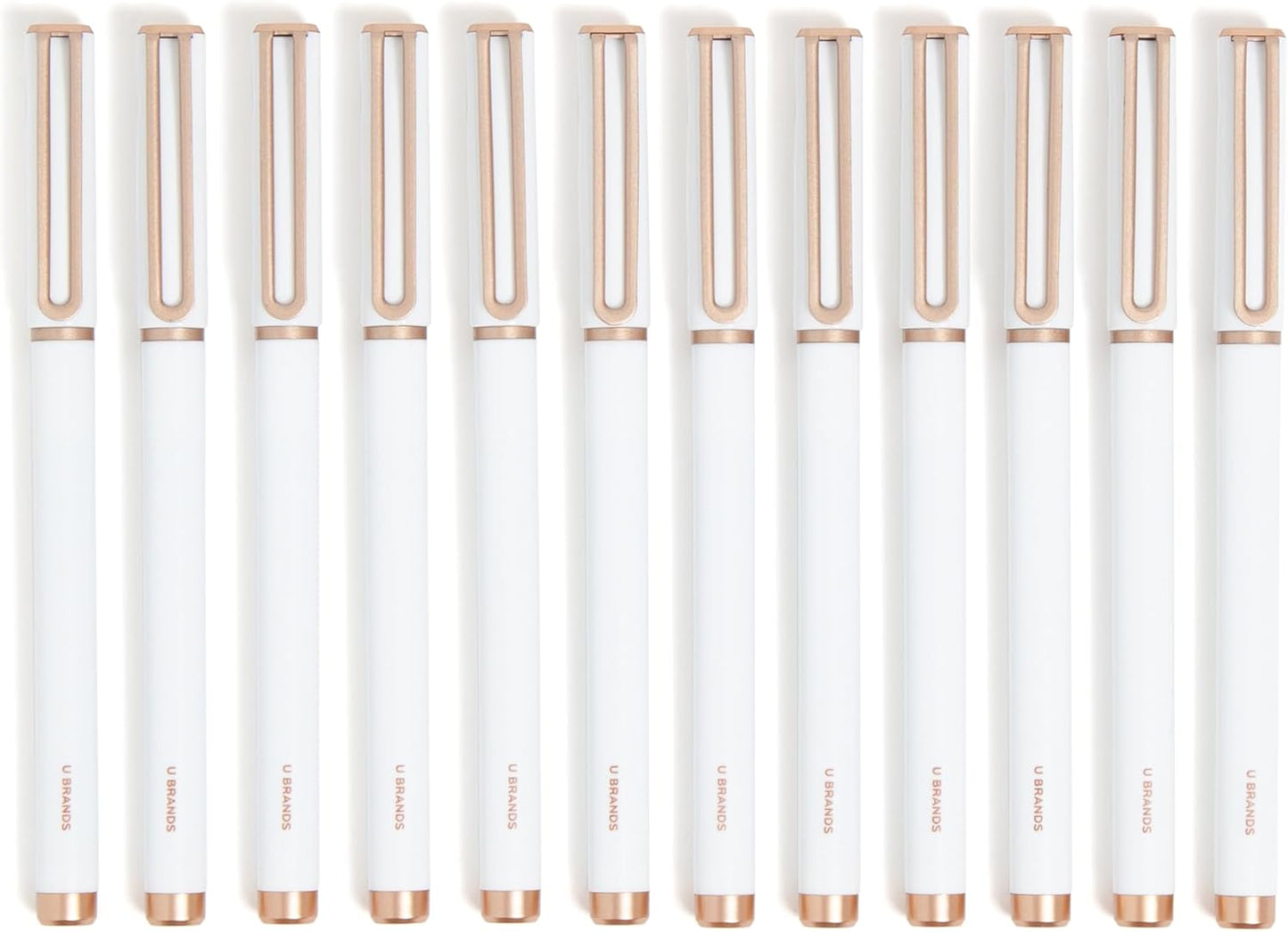 U Brands Catalina Felt Tip Pens, Set of 12, Stripes and Dots with Gold Details, Medium (0.7 mm) Point, Black Ink