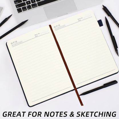 BOBO RABBIT Lined Journal Notebook for Work 100 GSM Thick Paper 300 Pages College Ruled A5 Notebook Hardcover Leather Journal for Writing School Office, 5.63"x8.43"