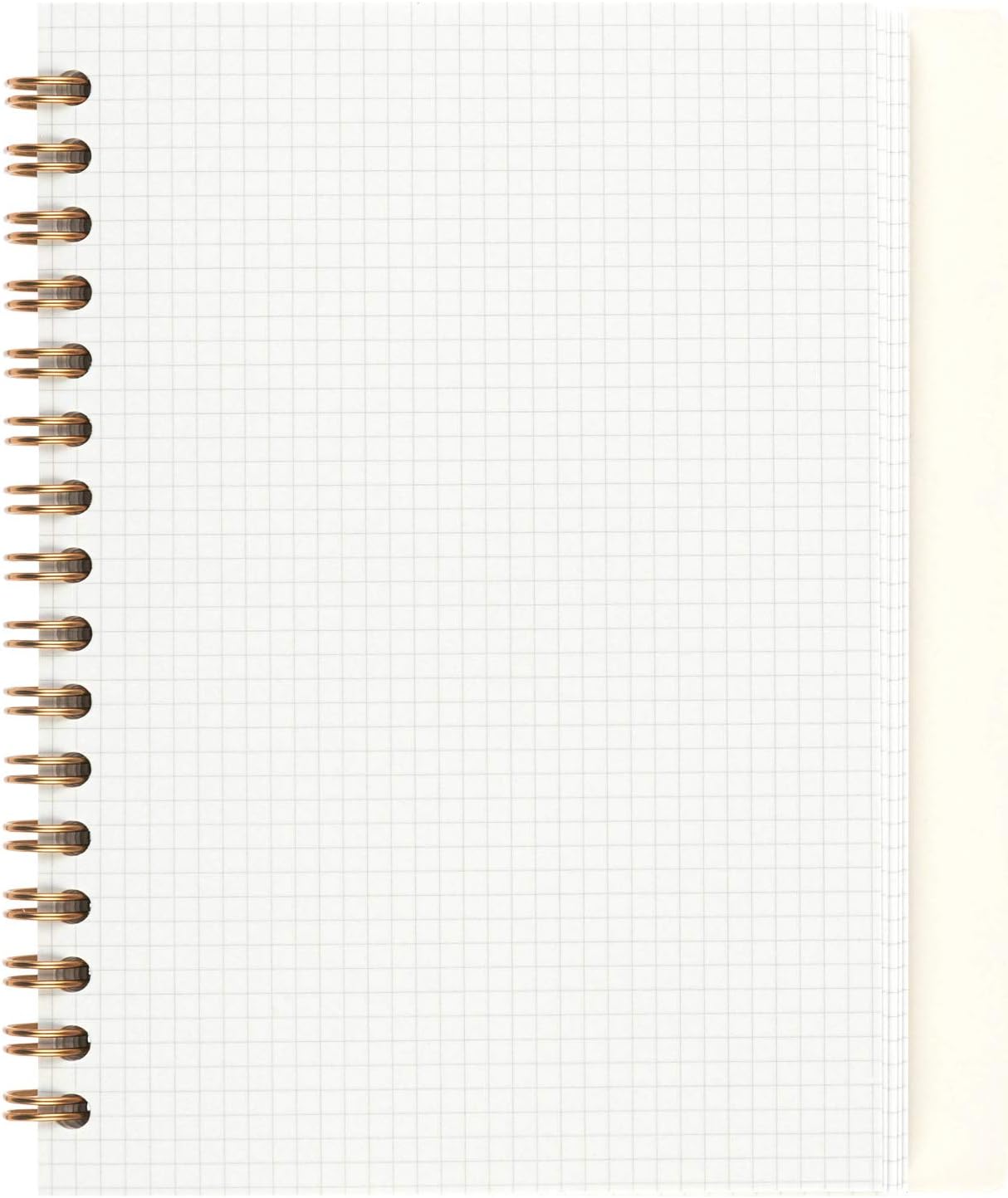 Maruman Septcouleur Grid Notebook- A5, 8.35" x 6.22", 100 Sheets / 200 Pages, 3mm Graph Paper Journal, Durable Rose Gold Wire-bound Spiral, Water Resistant Cover, Spicy Coral Pink, Made in Japan