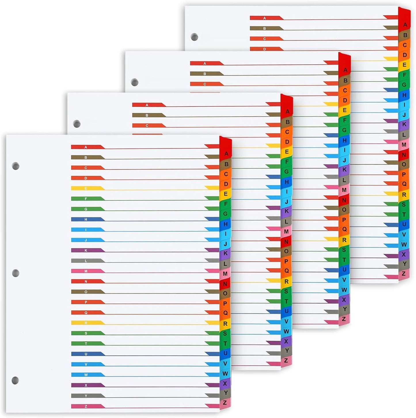 Alphabet Binder Dividers for 3 Ring Binder, COIDEA A-Z Dividers for 3 Ring Binder, Multicolor A-Z Binder Dividers with Customizable Table of Contents Page, ABC Alphabet Tabs for School Office