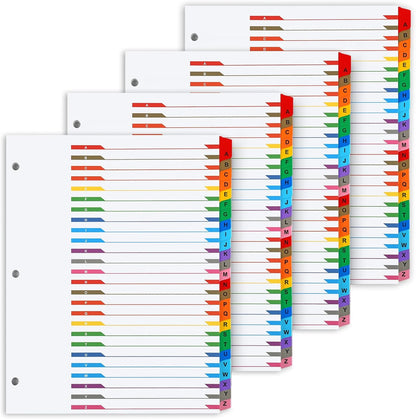 Alphabet Binder Dividers for 3 Ring Binder, COIDEA A-Z Dividers for 3 Ring Binder, Multicolor A-Z Binder Dividers with Customizable Table of Contents Page, ABC Alphabet Tabs for School Office