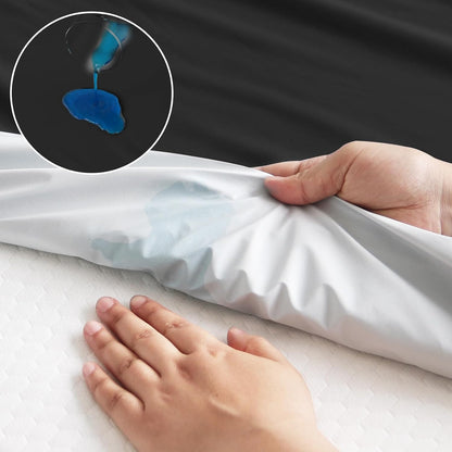 Magik & Kover Twin Mattress Protector Waterproof Cover 2 Pack, Waterproof Bed Twin Fitted Sheet Only, Machine Washable Deep Pocket Single Size Mattress Cover for Kids with Elastic Rubber Band, Grey
