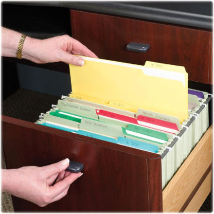 Smead Interior File Folder, 1/3-Cut Tab, Letter Size, Aqua, 100 per Box, Expandable File Folders for Filing Cabinet